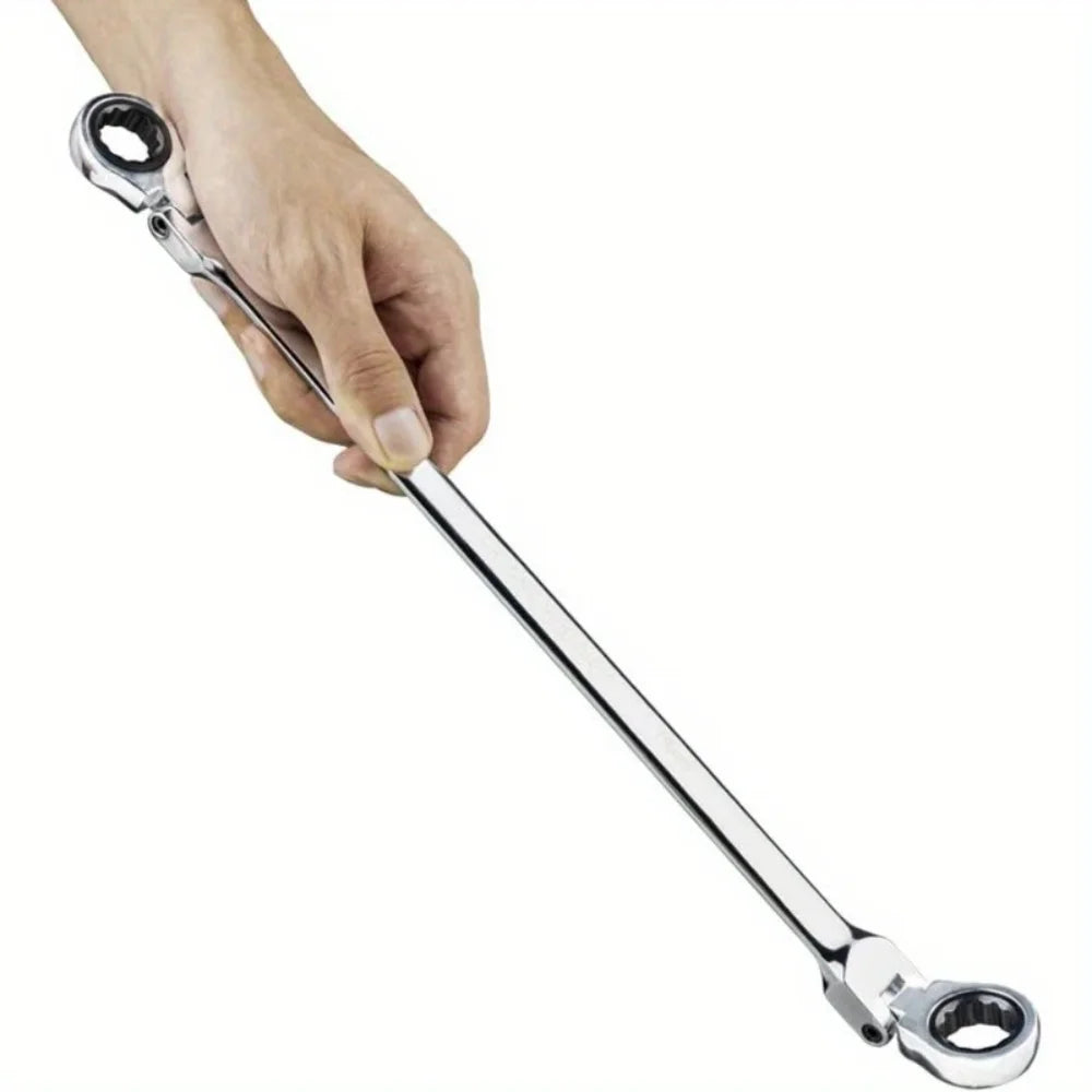 Extra Long Flex-Head Ratcheting Wrench Spanners for Car & Bike, Automotive & Garage Tools