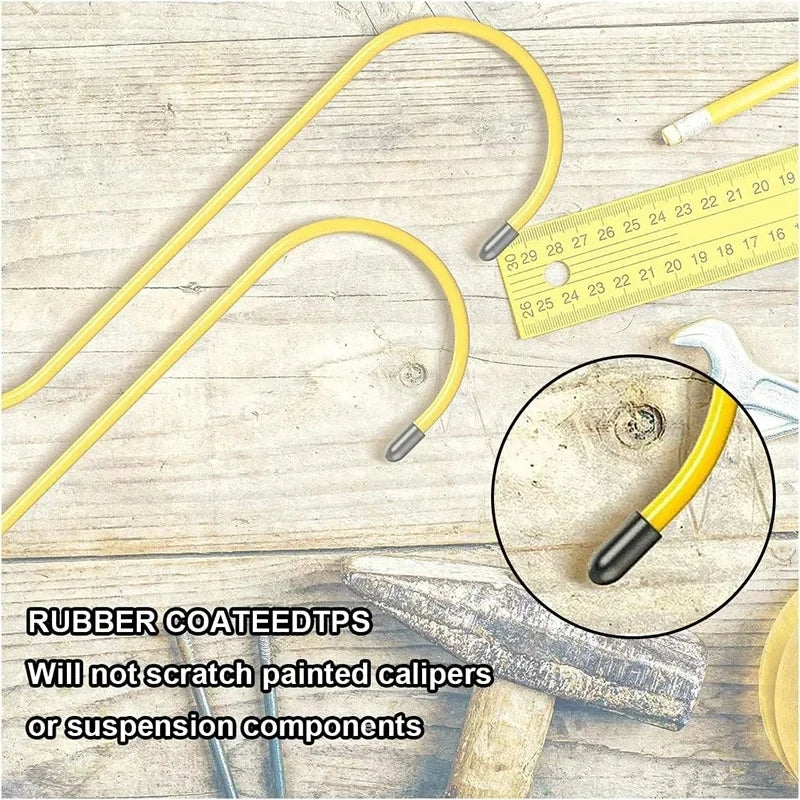 Car Brake Caliper Hooks – Heavy-Duty Brake Caliper Hangers with Rubber Tips for Brake, Bearing, Axle & Suspension Work
