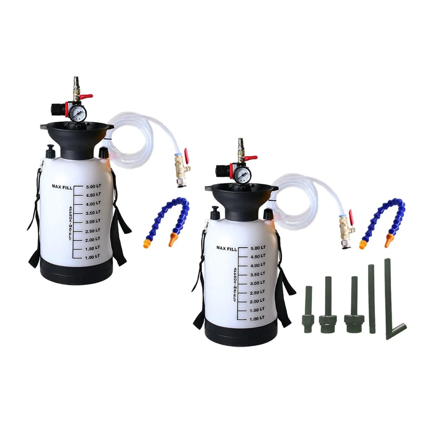 5L Pneumatic Transmission Fluid Pump Kit – Automatic Gear Oil Filler Tool with Pressure Gauge, Funnel & Adapters