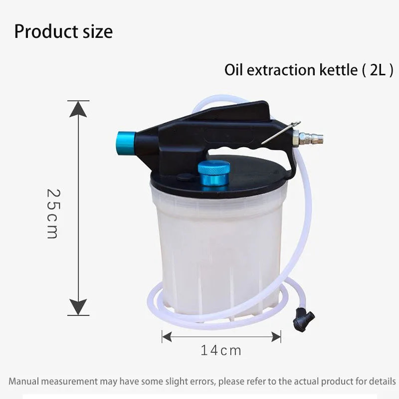 2L Vacuum Brake Fluid Bleeder Kit – Pneumatic Brake Oil Replacement Tool for Cars, Motorcycles & Power Steering Systems
