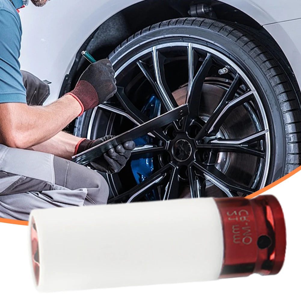 Pneumatic Wrench Tire Protection Impact Socket – 1/2-Inch Drive Wheel Nut Sleeve for 17mm, 19mm, 21mm & 22mm Lug Nuts