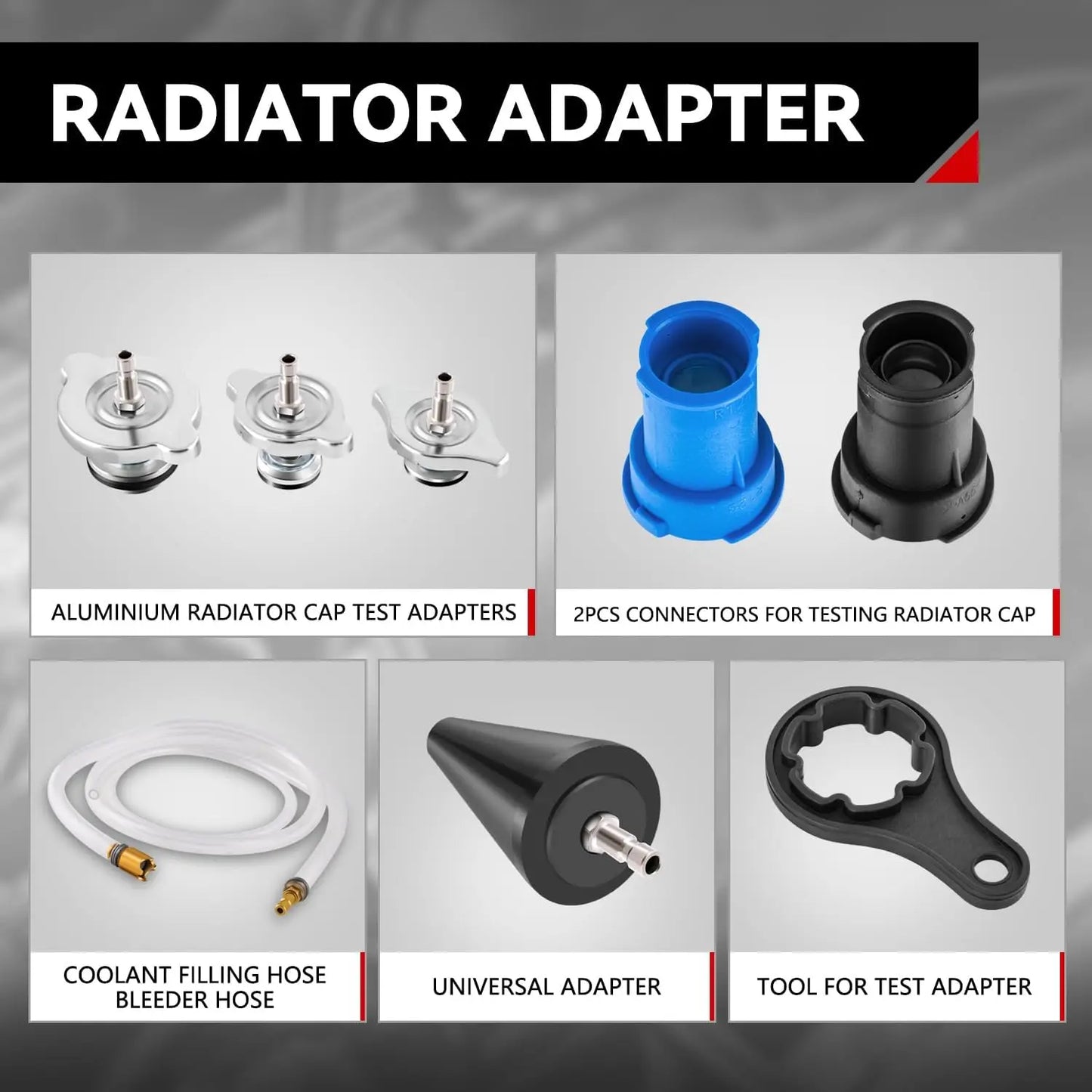 Car Radiator Leak Tester & Coolant Vacuum Refill Tool Kit – Pneumatic Radiator Pressure Test & Cooling System Purge Fill Kit