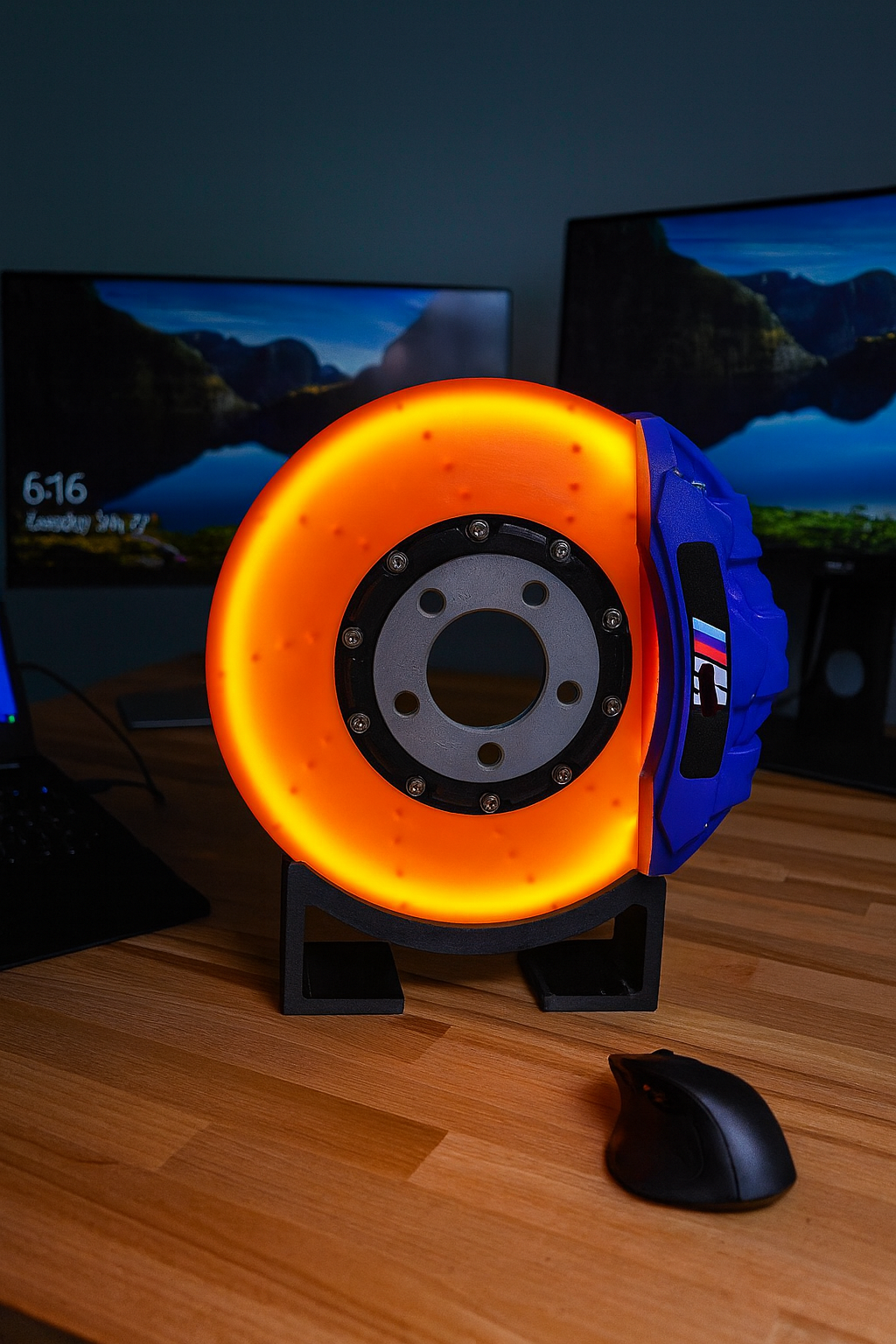 Creative DIY Brake Disc LED Atmosphere Light – Automotive-Inspired Home Décor