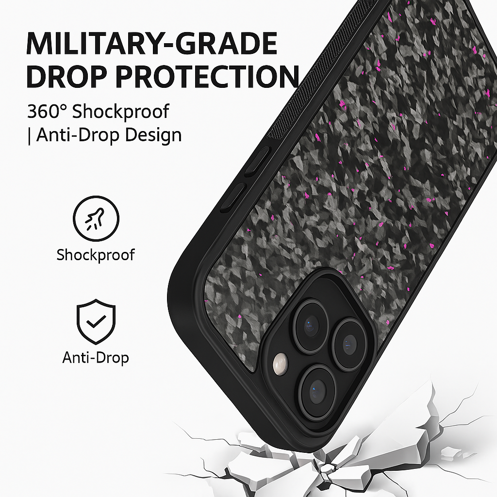 Premium Forged Carbon Fiber iPhone Case – Sleek, Durable & Magnetic-Mount Ready