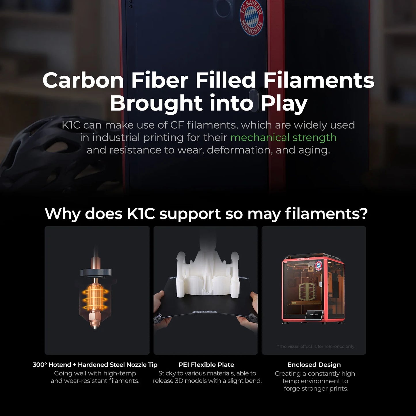 Creality K1C 3D Printer 600mm/s High Speed FDM 3D Printers  Print Size 220x220x250mm with Al Camera Observant All-Metal Hot Kit
