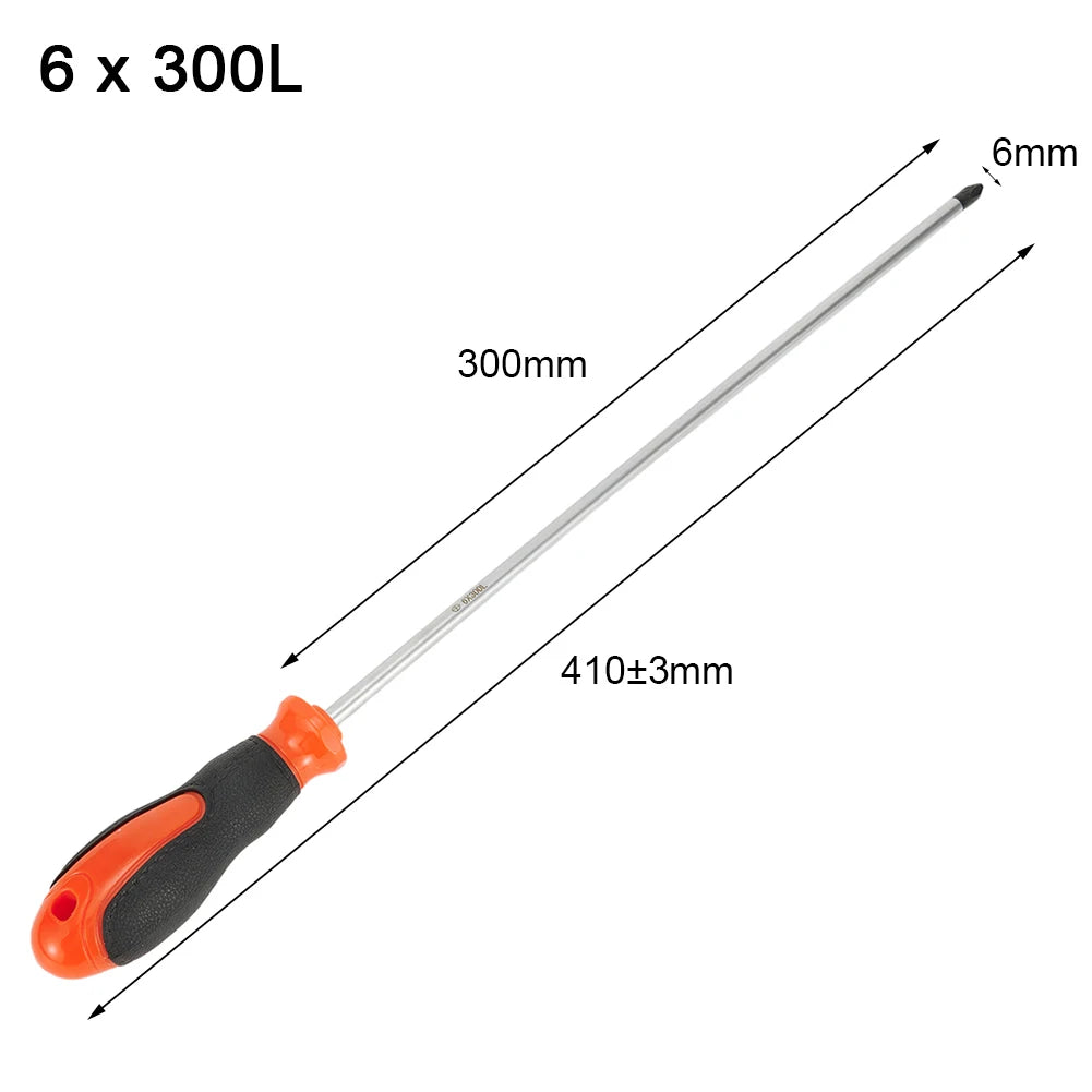 12-Inch Extra Long Magnetic Screwdriver – Heavy-Duty Cross & Slotted Options for Hard-to-Reach Areas