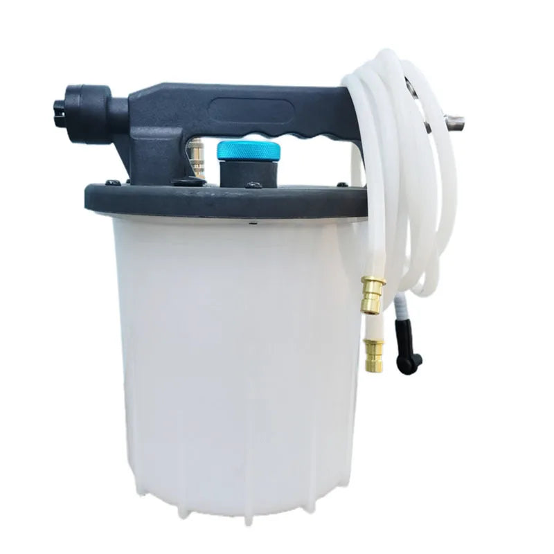 Brake bleeder with a white container on a white background