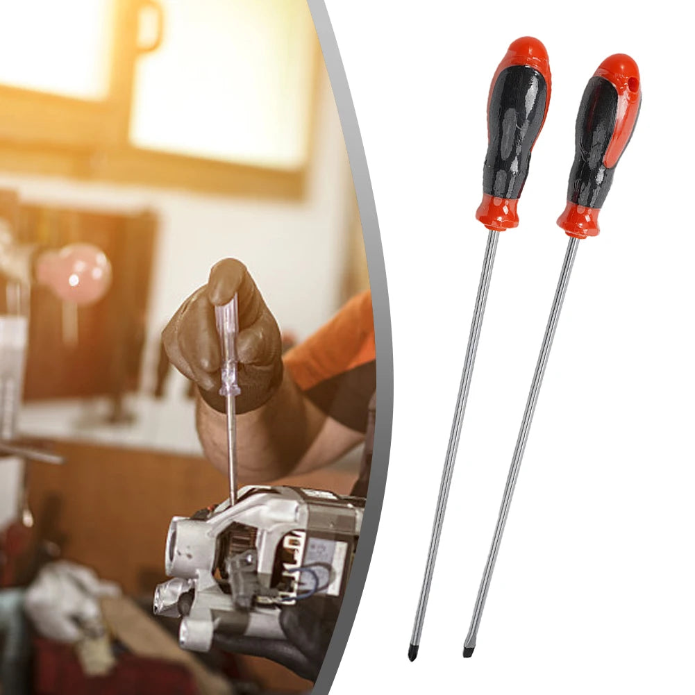 12-Inch Extra Long Magnetic Screwdriver – Heavy-Duty Cross & Slotted Options for Hard-to-Reach Areas