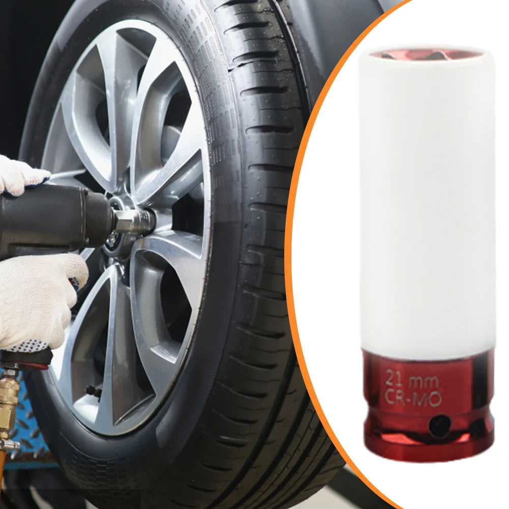 Pneumatic Wrench Tire Protection Impact Socket – 1/2-Inch Drive Wheel Nut Sleeve for 17mm, 19mm, 21mm & 22mm Lug Nuts