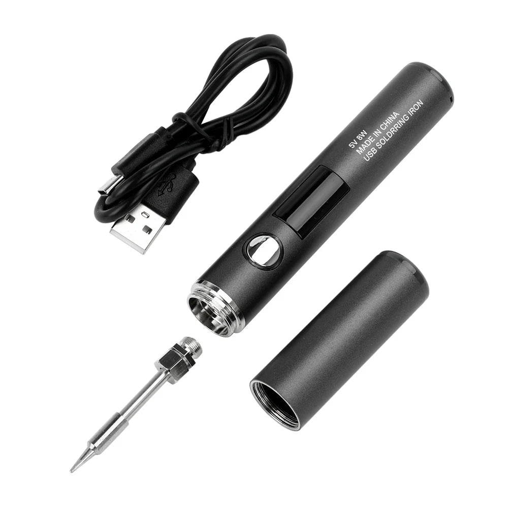 USB Rechargeable Soldering Iron – Wireless Electric Solder Iron with 5-Speed Temperature Control, Fast Charging & Replaceable Tips