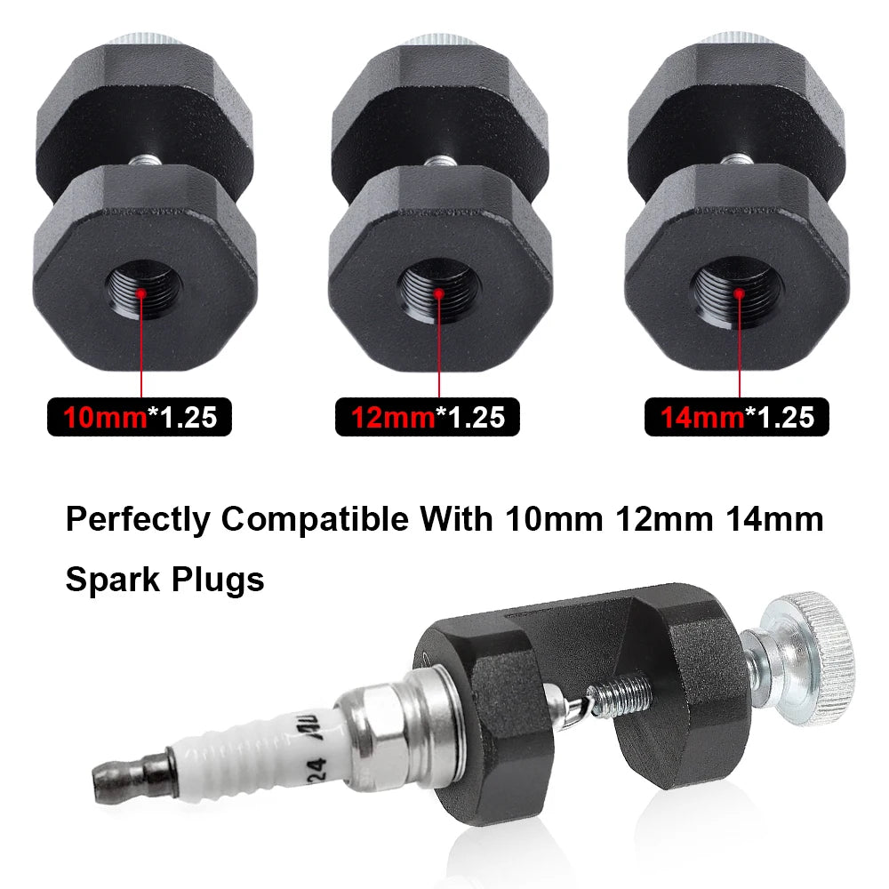 Aluminum Spark Plug Gap Tool – Adjustable Sparkplug Gapper Caliper for 10mm, 12mm & 14mm Plugs, Universal Car Engine Tool