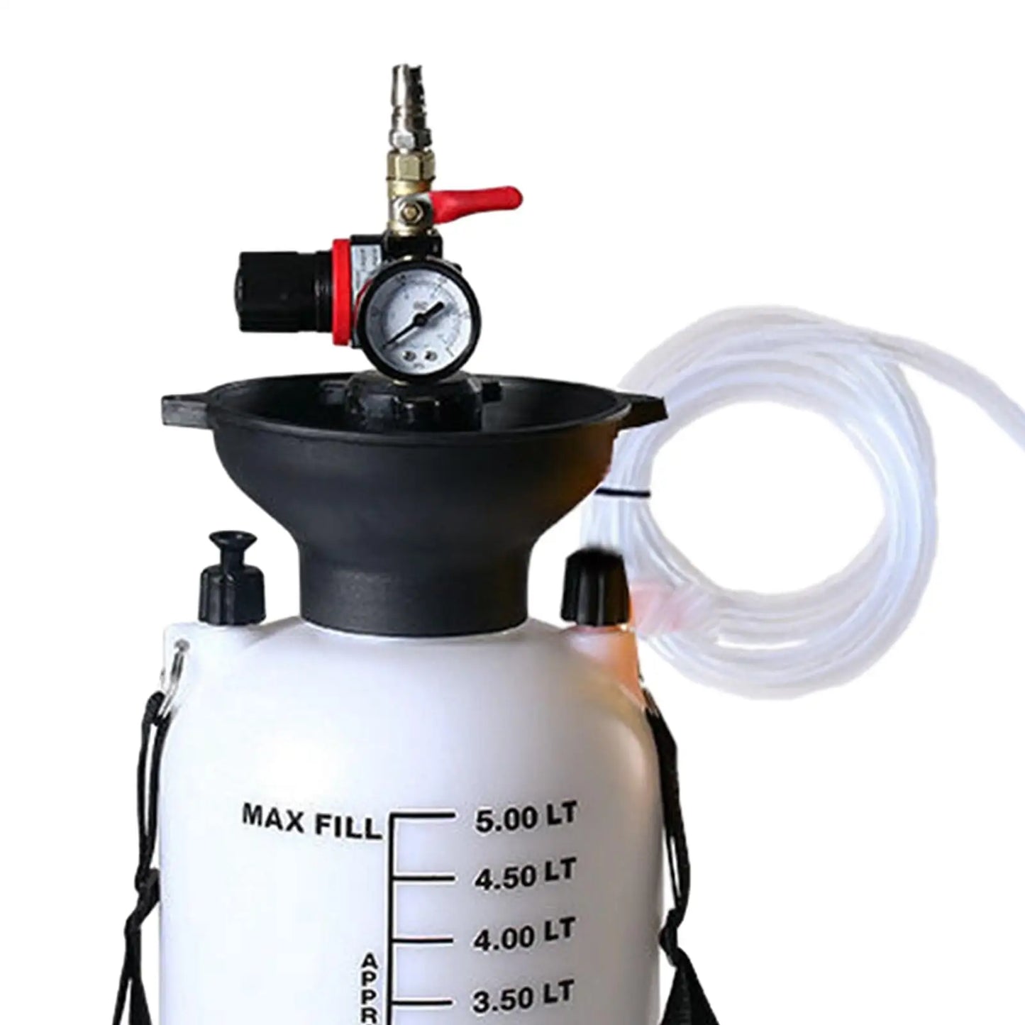 5L Pneumatic Transmission Fluid Pump Kit – Automatic Gear Oil Filler Tool with Pressure Gauge, Funnel & Adapters