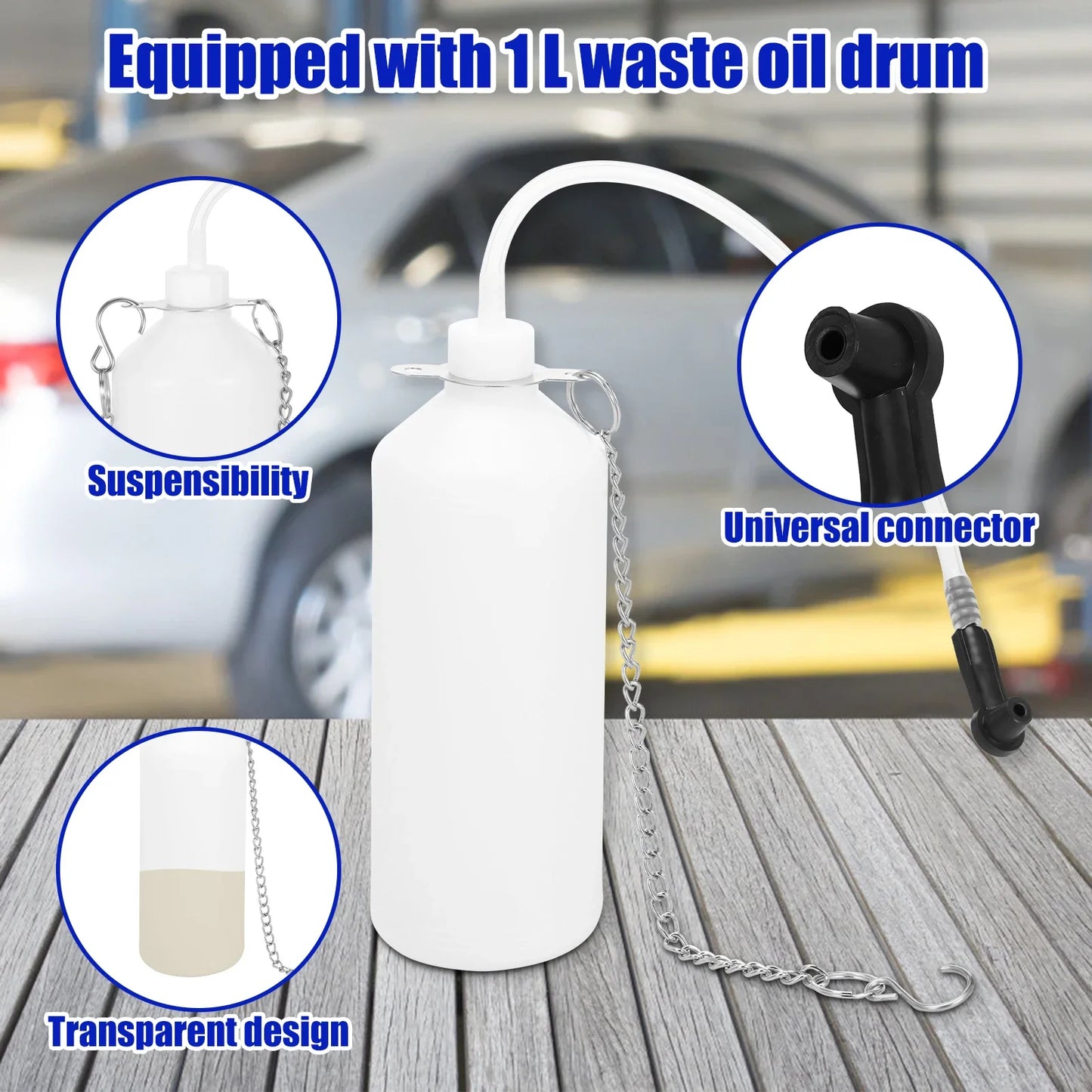 L Manual Brake Bleeder Kit – One-Person Brake & Clutch Fluid Bleeding Tool with Pressure Gauge, 4 Adapters & Waste Oil Bottle