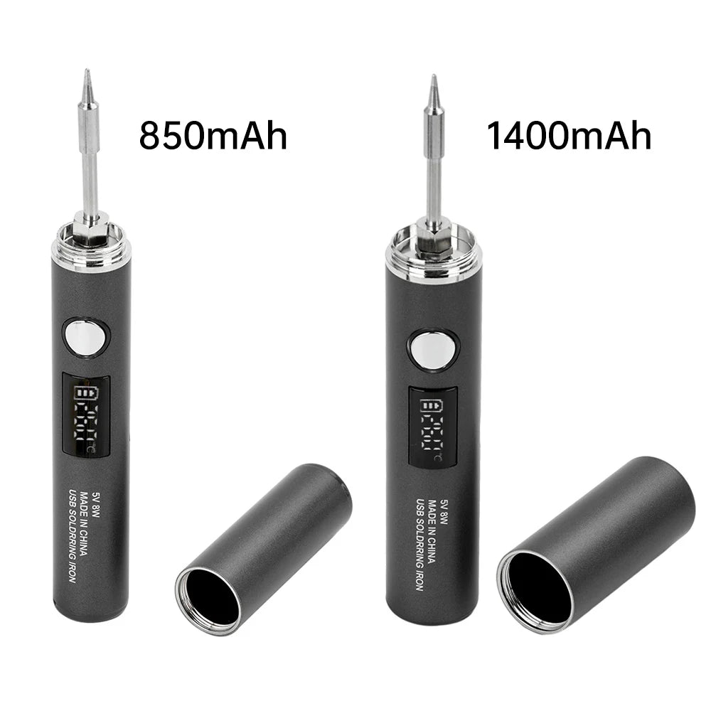USB Rechargeable Soldering Iron – Wireless Electric Solder Iron with 5-Speed Temperature Control, Fast Charging & Replaceable Tips