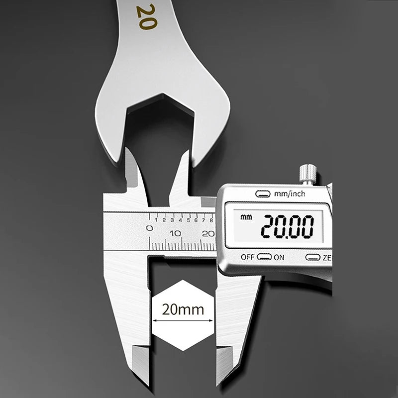 3mm Ultra-Thin Dual-Purpose Wrench – Large Open-End & Plum Wrench for Automotive, Bike & Machinery Repairs (4mm–32mm)