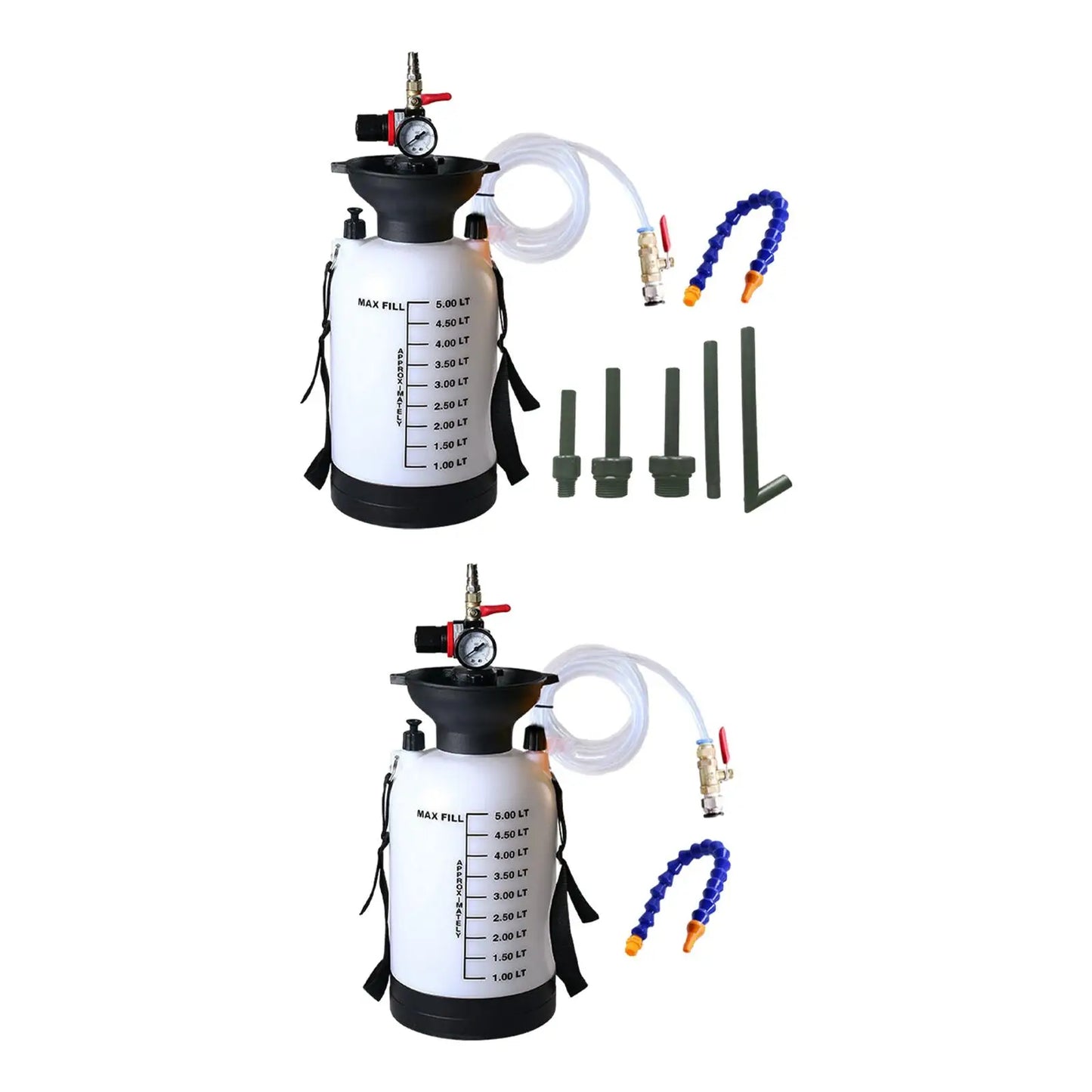 5L Pneumatic Transmission Fluid Pump Kit – Automatic Gear Oil Filler Tool with Pressure Gauge, Funnel & Adapters