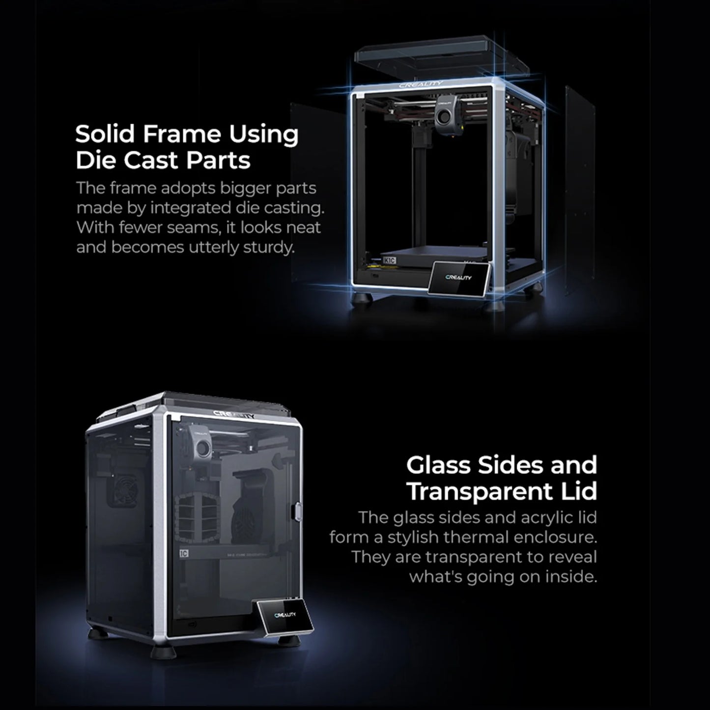 Creality K1C 3D Printer 600mm/s High Speed FDM 3D Printers  Print Size 220x220x250mm with Al Camera Observant All-Metal Hot Kit