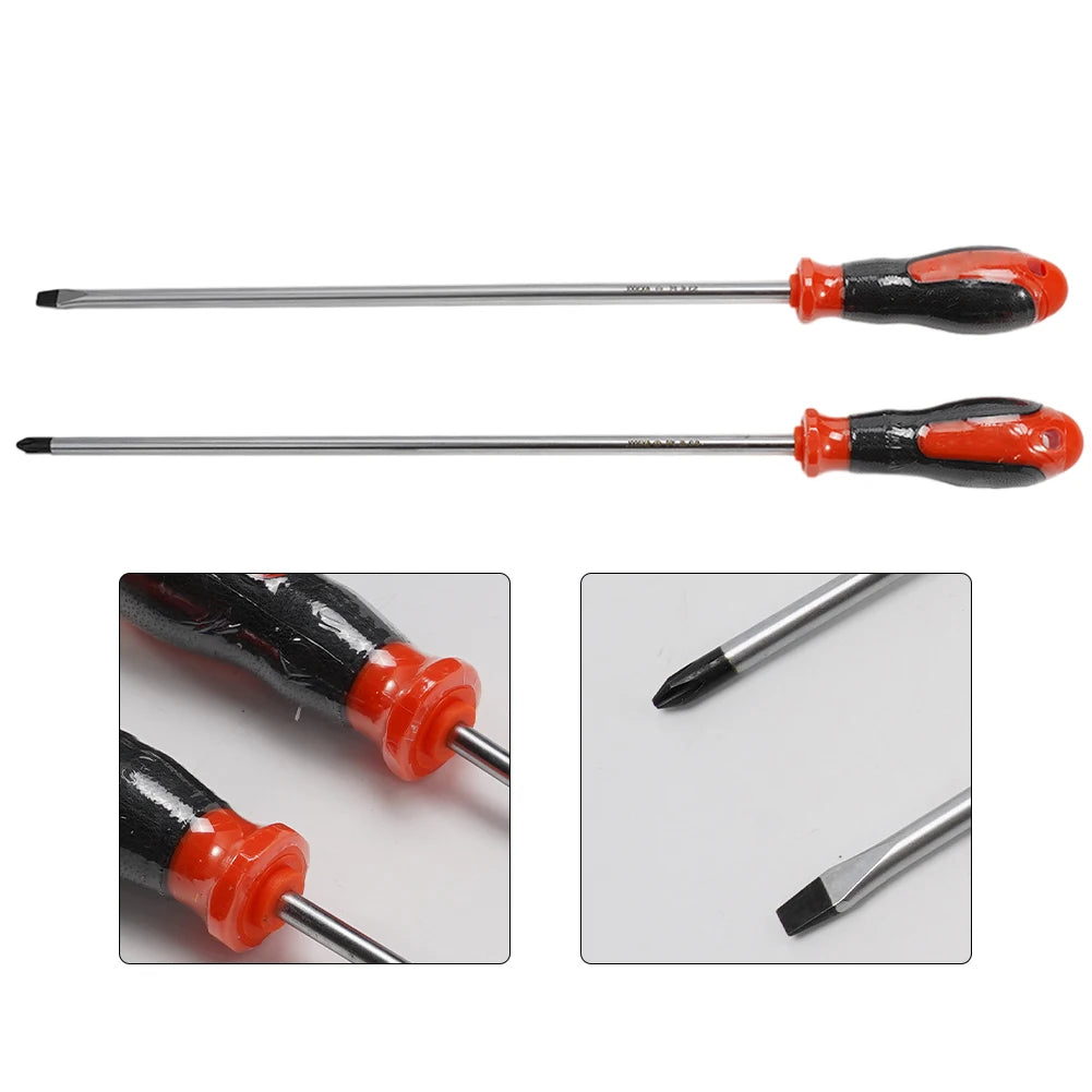 12-Inch Extra Long Magnetic Screwdriver – Heavy-Duty Cross & Slotted Options for Hard-to-Reach Areas