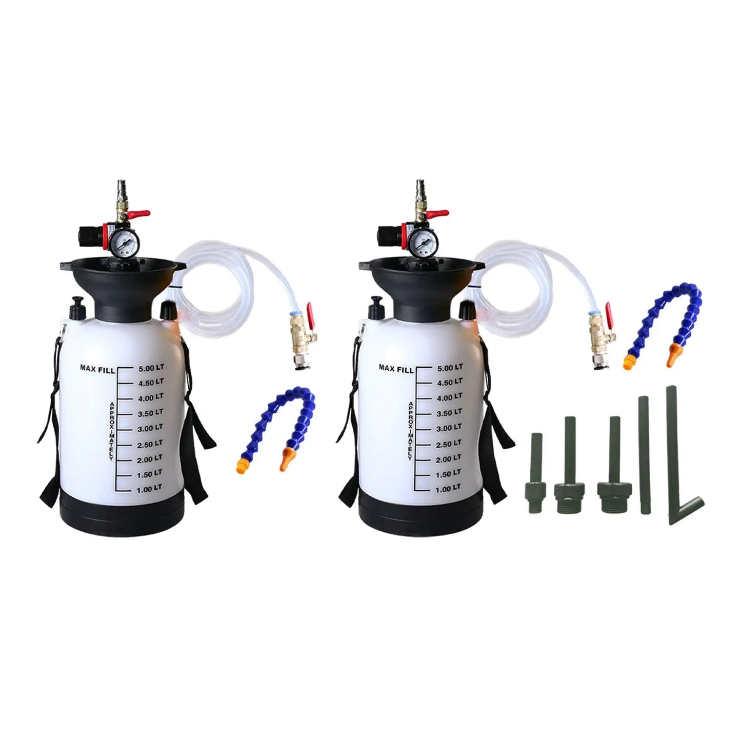 5L Pneumatic Transmission Fluid Pump Kit – Automatic Gear Oil Filler Tool with Pressure Gauge, Funnel & Adapters