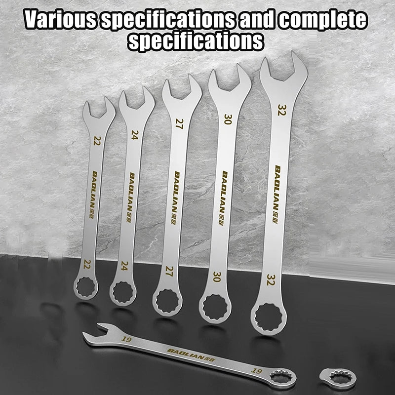 3mm Ultra-Thin Dual-Purpose Wrench – Large Open-End & Plum Wrench for Automotive, Bike & Machinery Repairs (4mm–32mm)