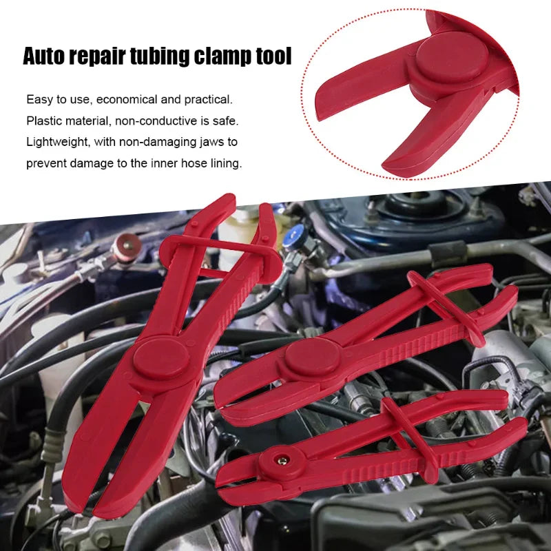 3-Piece Car Fuel & Water Line Hose Clamp Plier Set – Nylon Brake Hose & Radiator Tube Clamp Tool Kit for Automotive Repairs