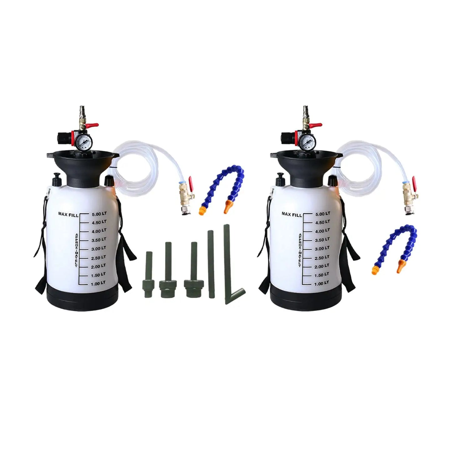 5L Pneumatic Transmission Fluid Pump Kit – Automatic Gear Oil Filler Tool with Pressure Gauge, Funnel & Adapters