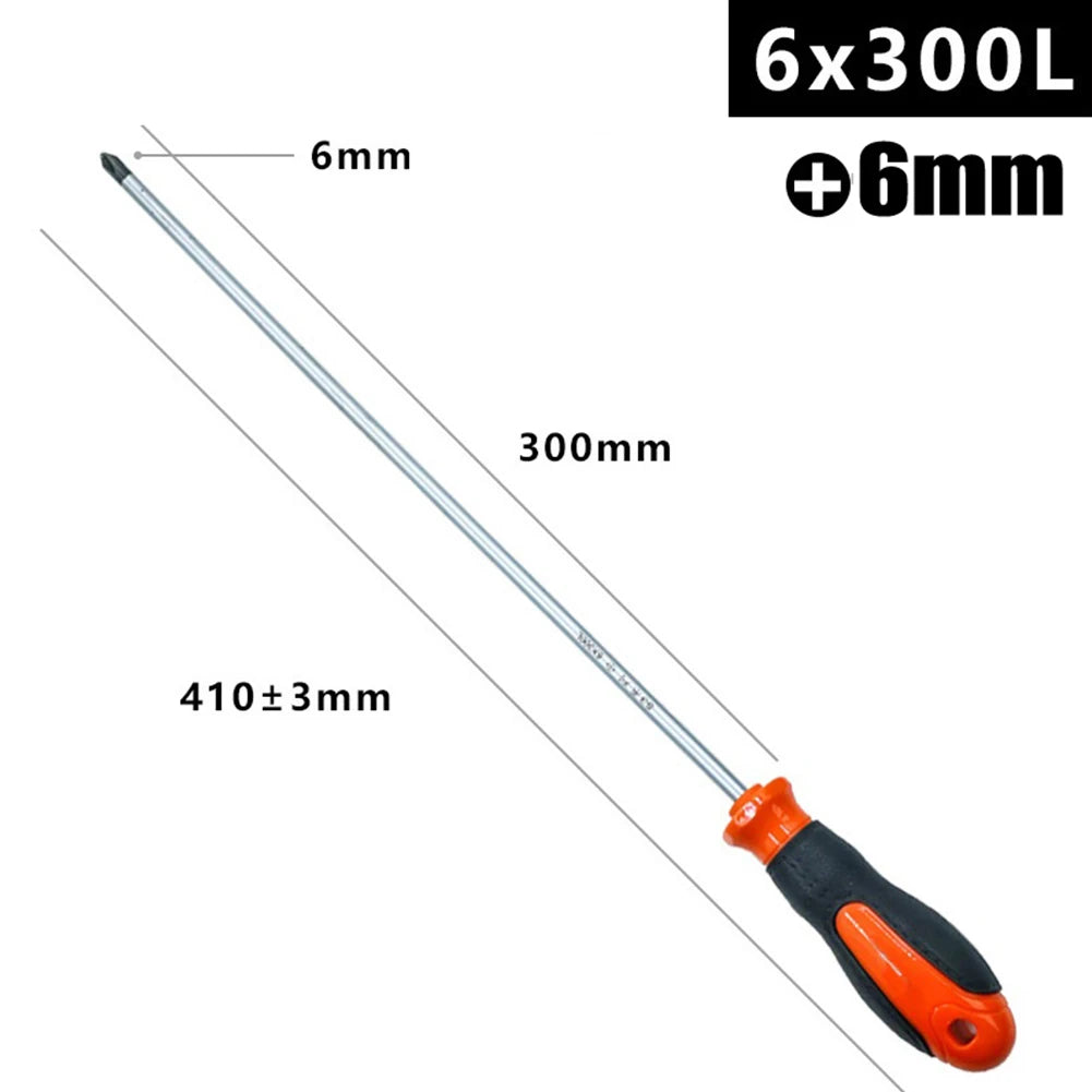 12-Inch Extra Long Magnetic Screwdriver – Heavy-Duty Cross & Slotted Options for Hard-to-Reach Areas
