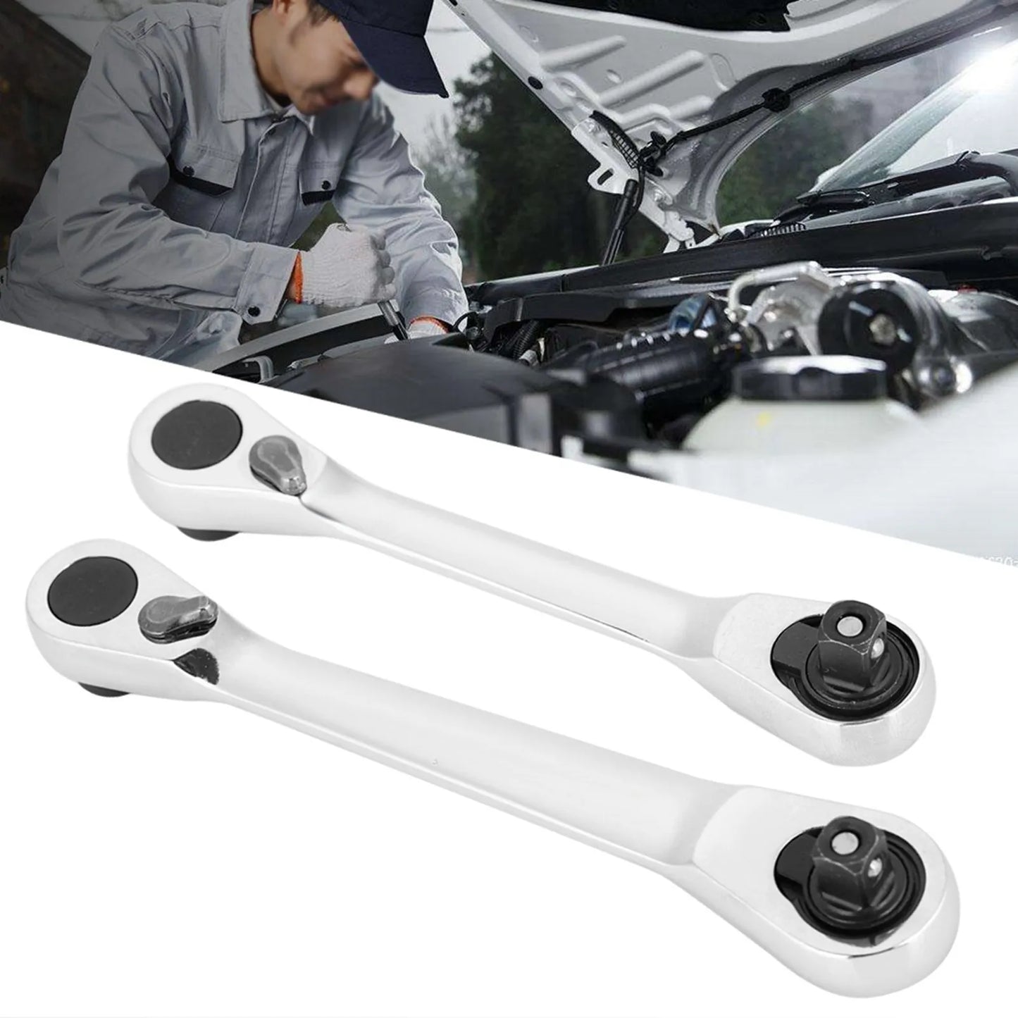 1/4" Mini Ratchet Socket Wrench – Hex Torque Screwdriver Wrench with 72-Tooth Gear for Car, Bike & Machinery Repairs