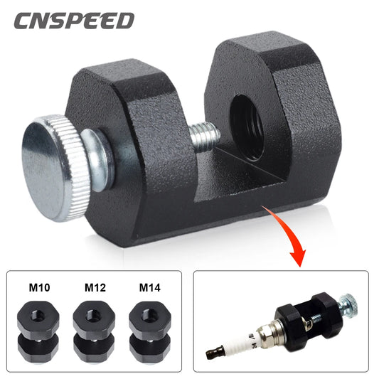 Aluminum Spark Plug Gap Tool – Adjustable Sparkplug Gapper Caliper for 10mm, 12mm & 14mm Plugs, Universal Car Engine Tool