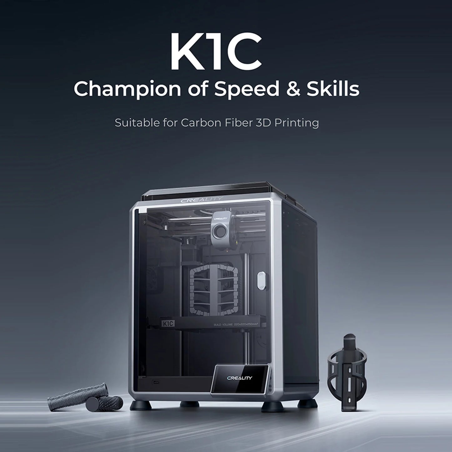 Creality K1C 3D Printer 600mm/s High Speed FDM 3D Printers  Print Size 220x220x250mm with Al Camera Observant All-Metal Hot Kit