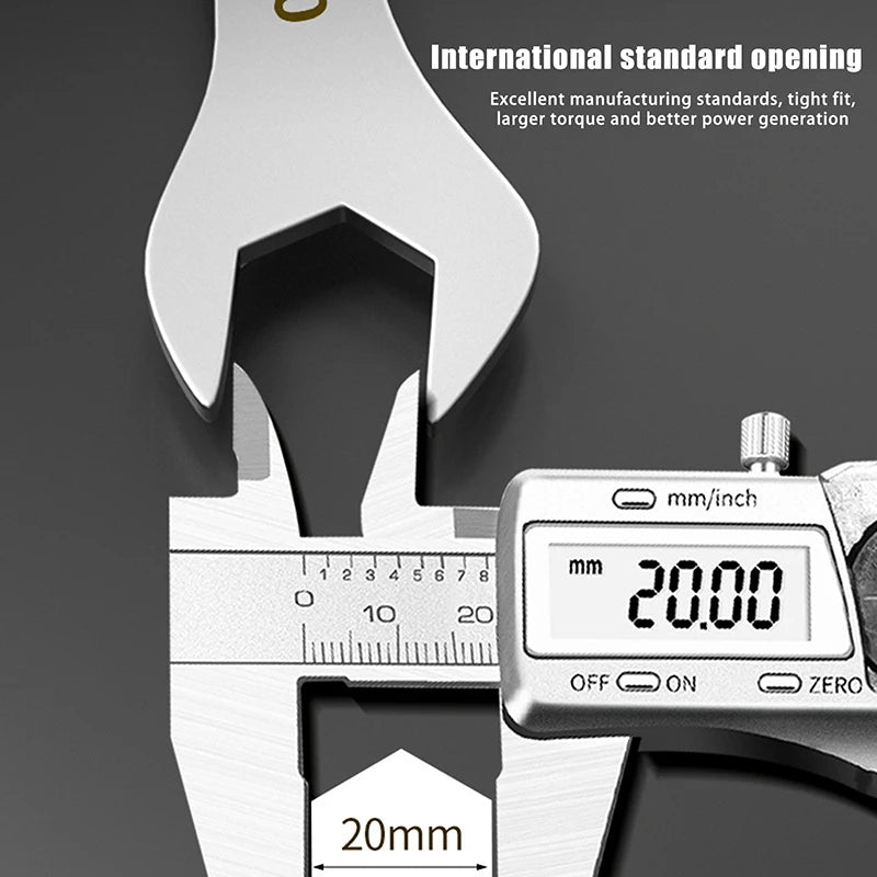 3mm Ultra-Thin Dual-Purpose Wrench – Large Open-End & Plum Wrench for Automotive, Bike & Machinery Repairs (4mm–32mm)