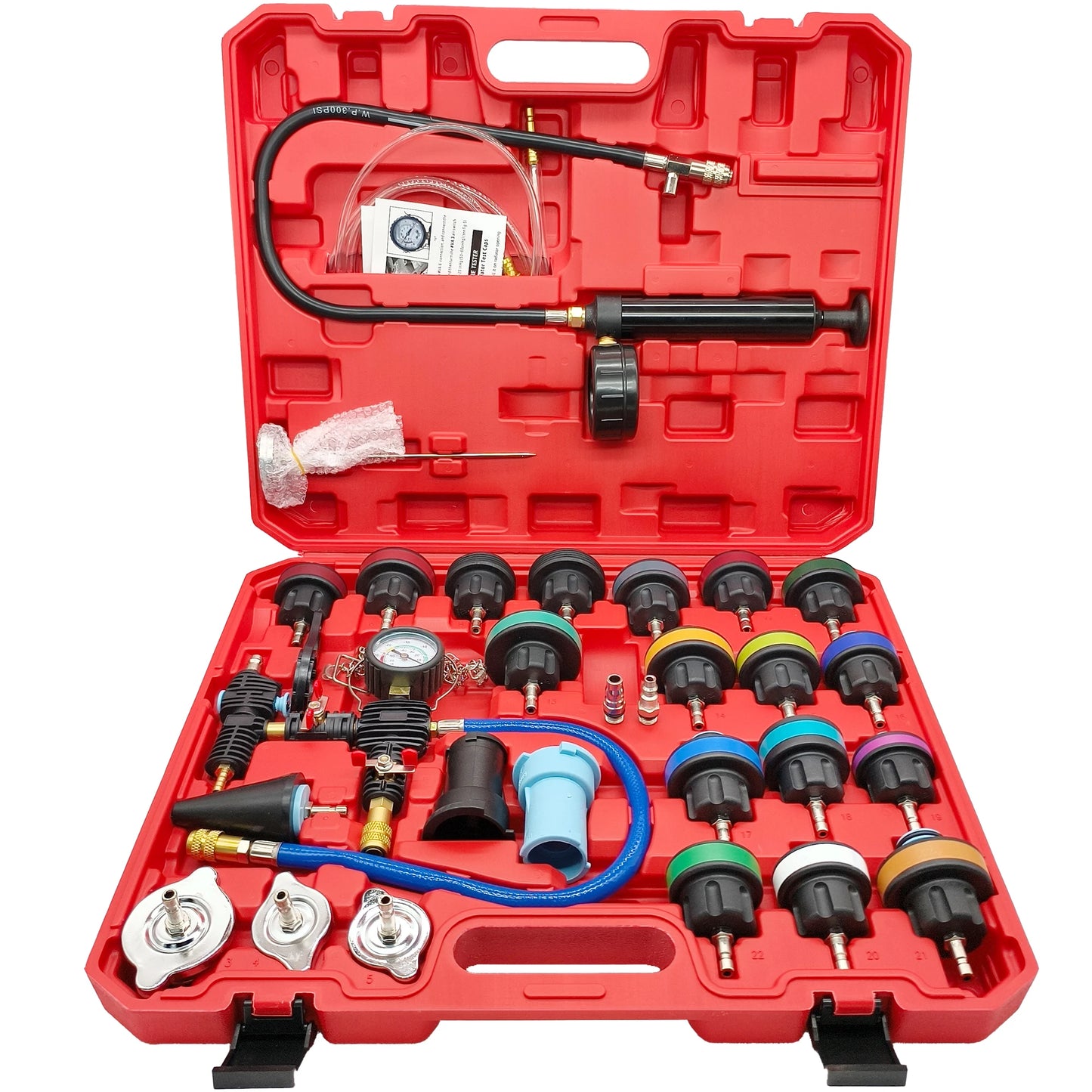 Car Radiator Leak Tester & Coolant Vacuum Refill Tool Kit – Pneumatic Radiator Pressure Test & Cooling System Purge Fill Kit