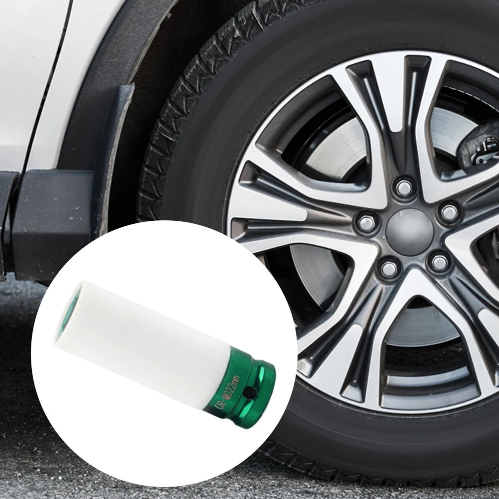 Pneumatic Wrench Tire Protection Impact Socket – 1/2-Inch Drive Wheel Nut Sleeve for 17mm, 19mm, 21mm & 22mm Lug Nuts