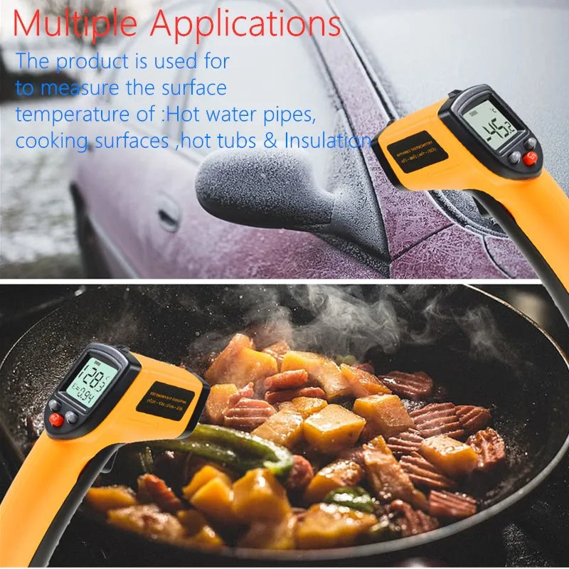 GM320 Infrared Thermometer – Non-Contact Digital Laser Temperature Gun (-50°C to 380°C) with LCD Display & Adjustable Emissivity