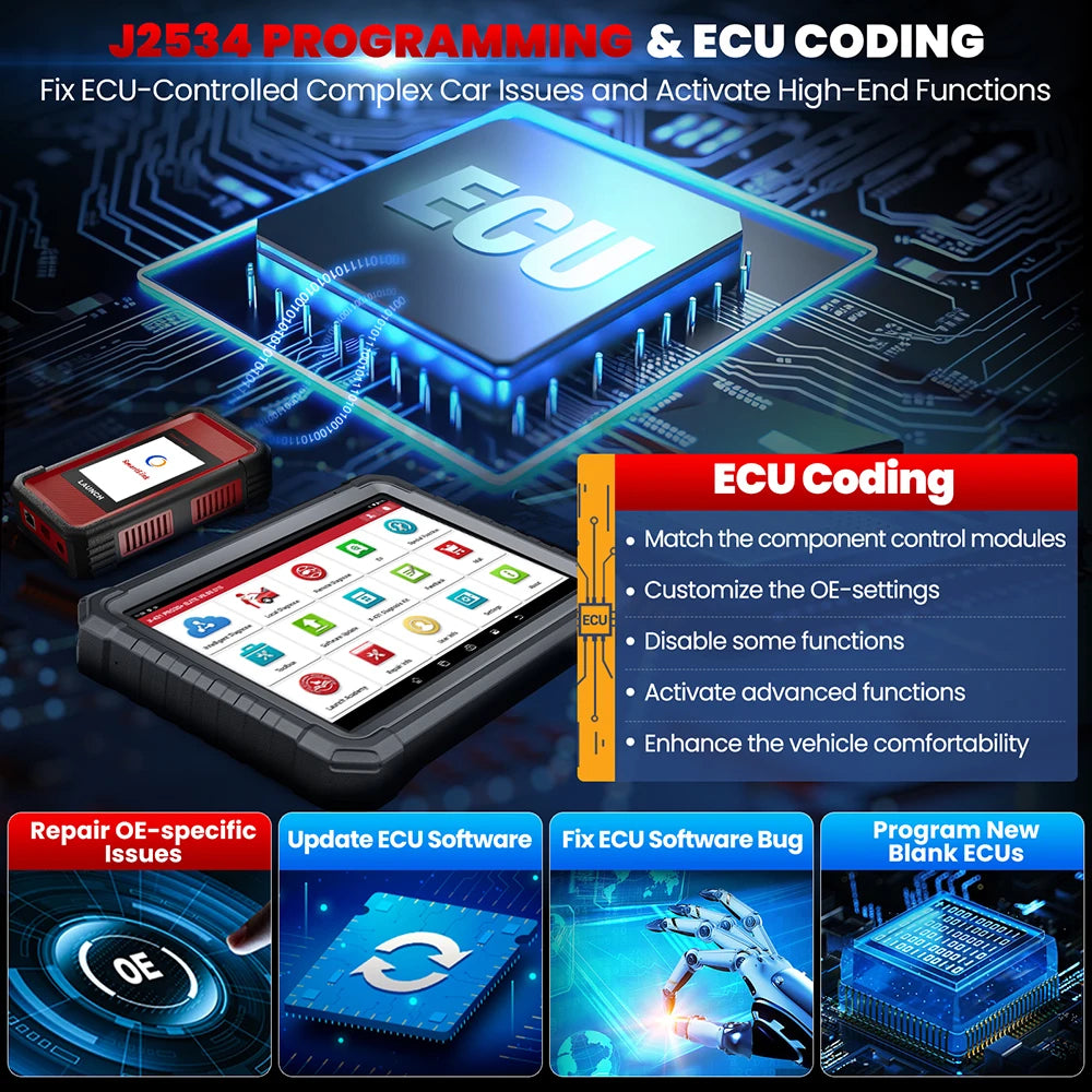 2025 LAUNCH X431 PRO3S+ ELITE Smartlink C V2.0 Car Diagnostic Tools J2534 Programming CAN FD DOIP  OBD2 Full System Topology Map