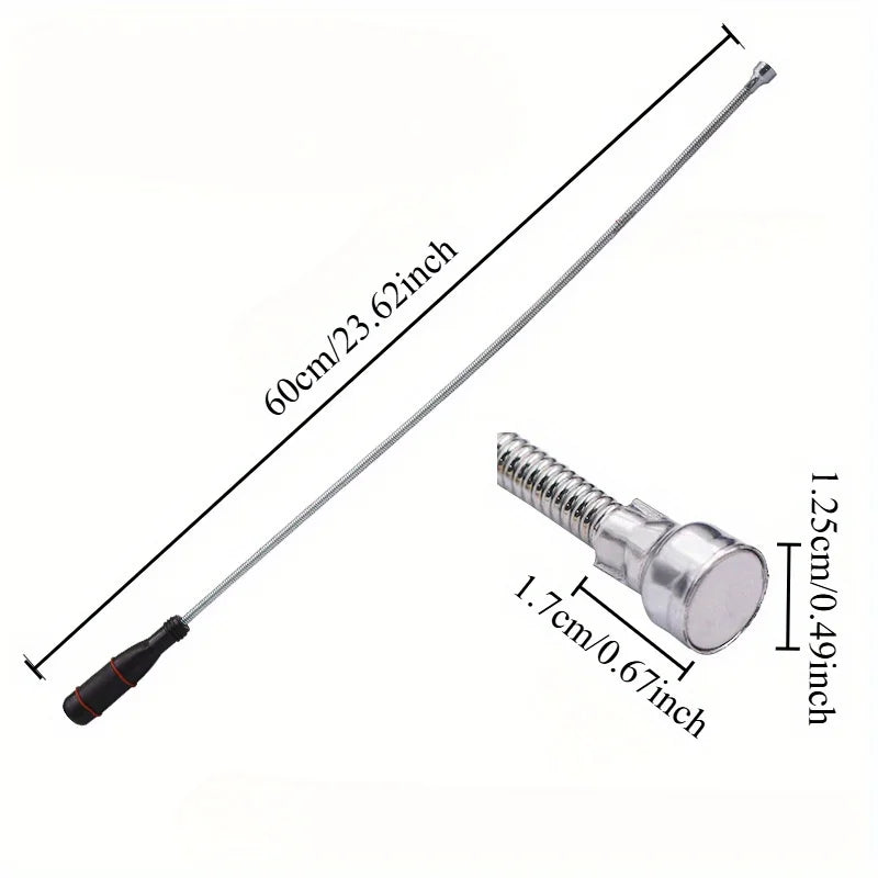 2PCS Magnetic Pickup Tool Set – Bendy Flexible Grabber with Spring Grip & Strong Magnet for Automotive, Garage & Home Use