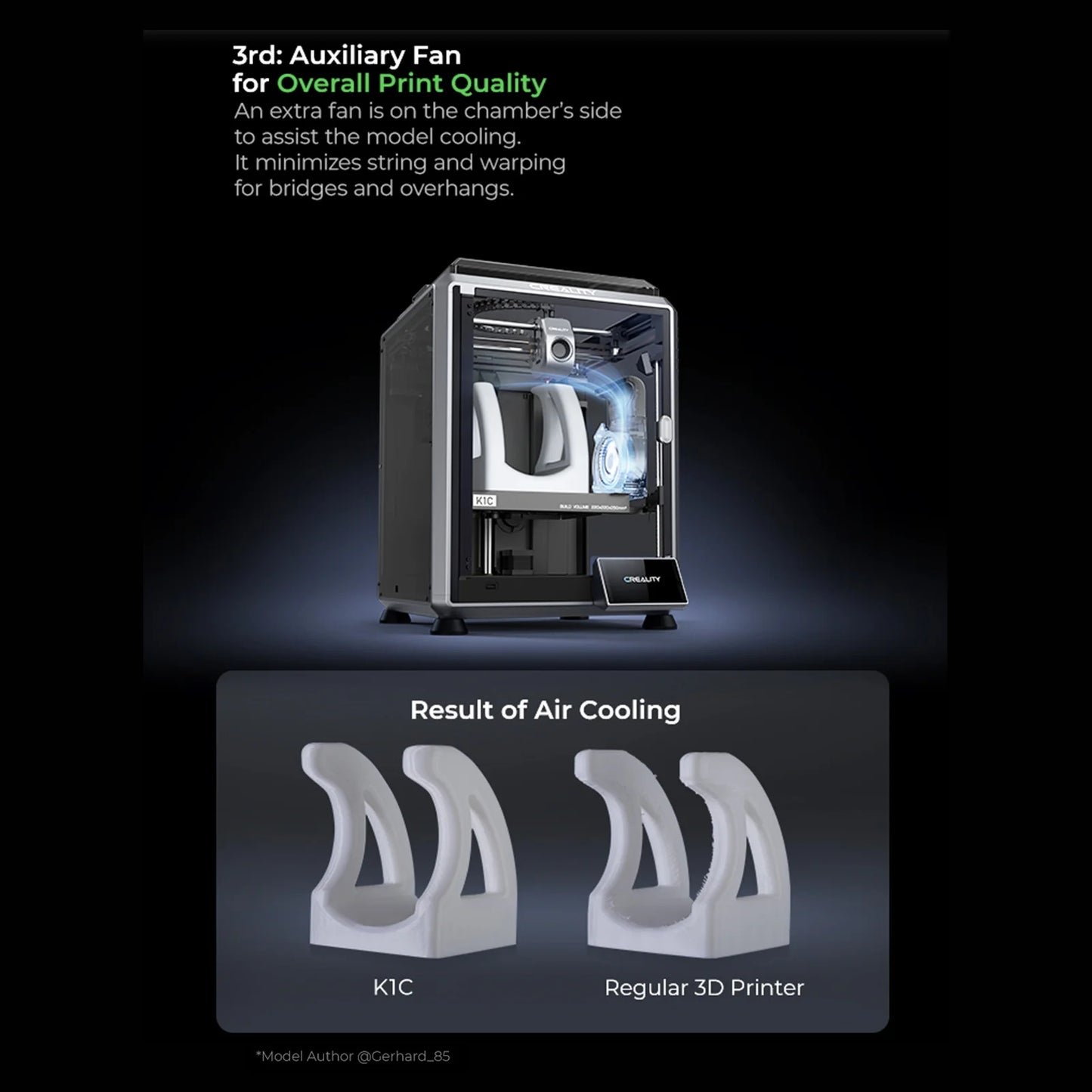 Creality K1C 3D Printer 600mm/s High Speed FDM 3D Printers  Print Size 220x220x250mm with Al Camera Observant All-Metal Hot Kit